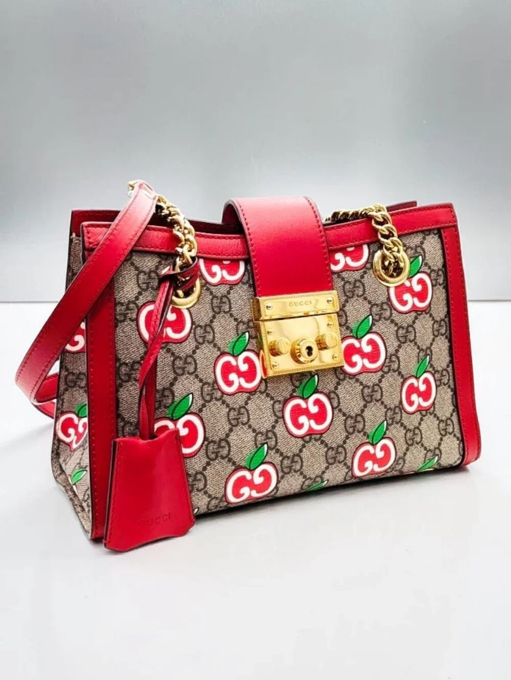 Gucci Limited Edition Padlock Small GG Supreme Apple Bag Shoulder Bag - Picture 8 of 14